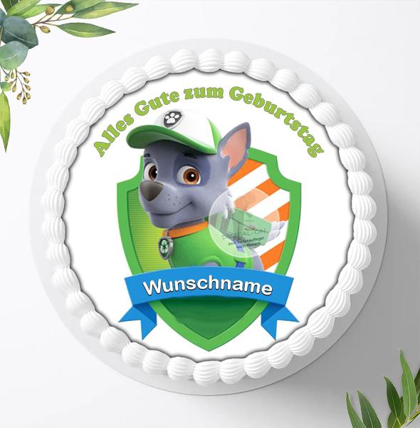 Preview: Paw Patrol Tortenaufleger mit Wunschnamen Ø 20cm, 3830